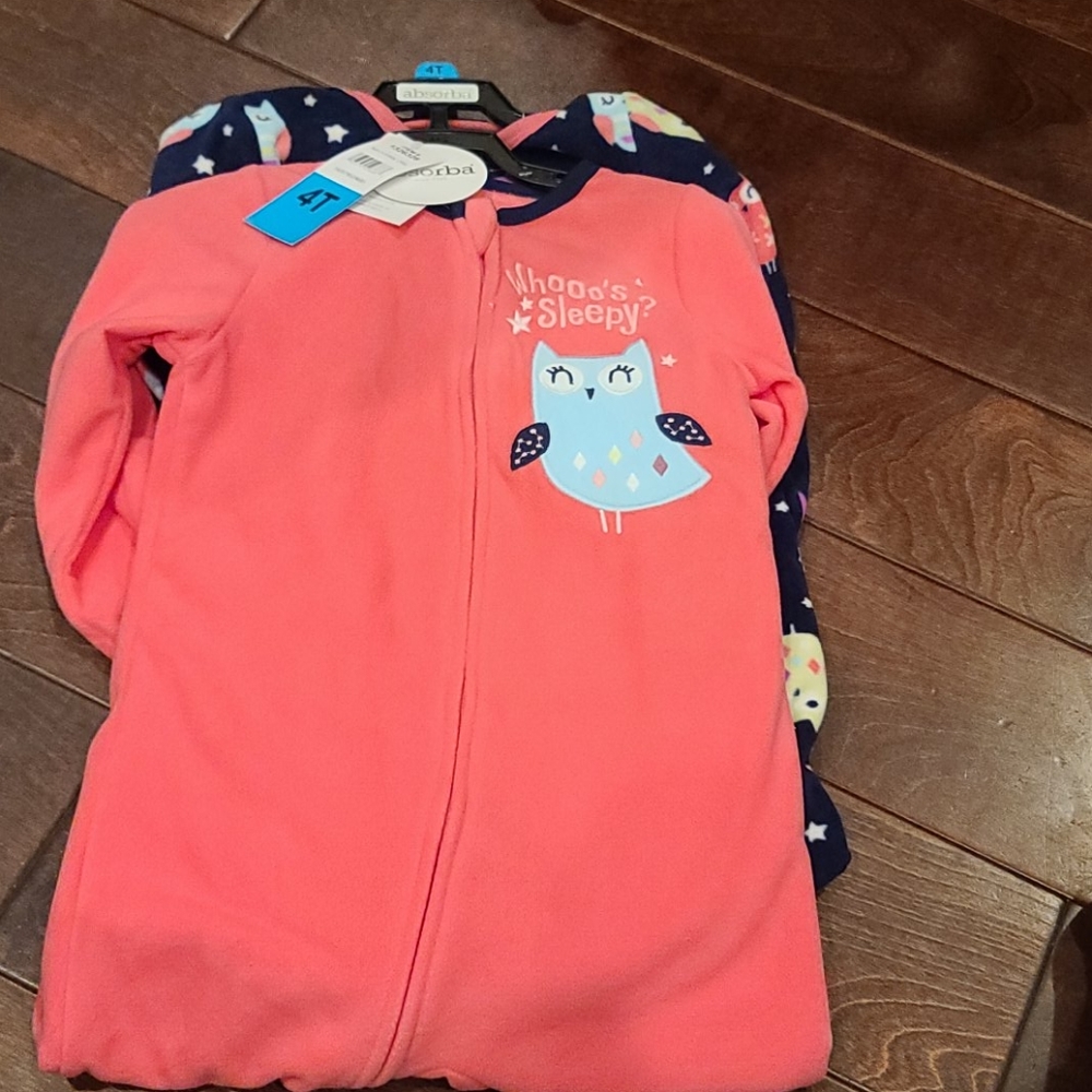 absorba 2-Pack Blanket Sleeper Pink Owl Pajamas